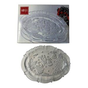 Mikasa Holiday Lights Sweet Dish 9" Crystal Glass Serving Plate~Christmas L2 08